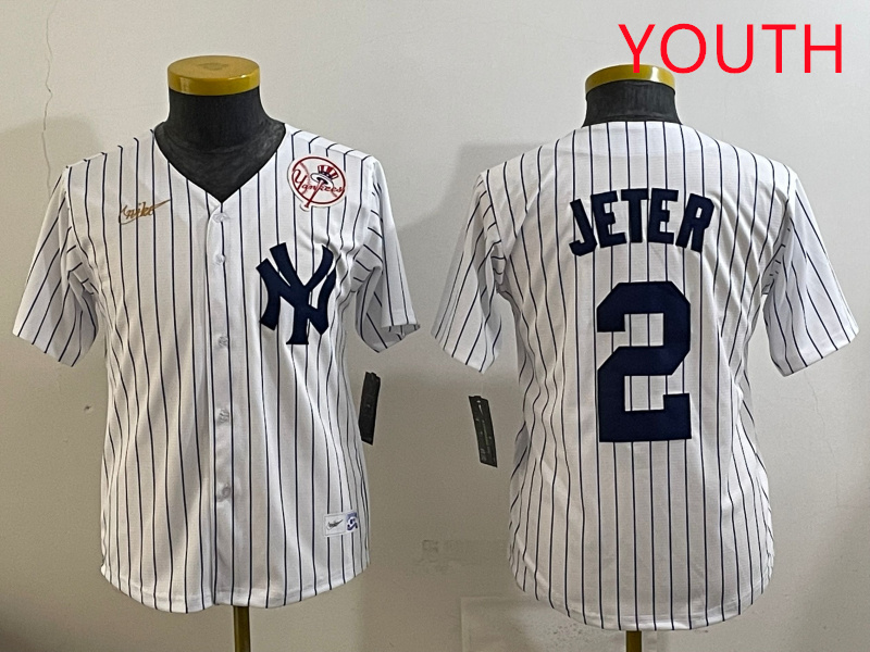 Youth New York Yankees 2 Jeter White 2025 Nike MLB jersey style 7
